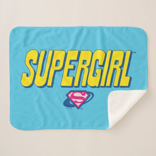 Supergirl Pop Logo Sherpa Deken (Voorkant (horizontaal))