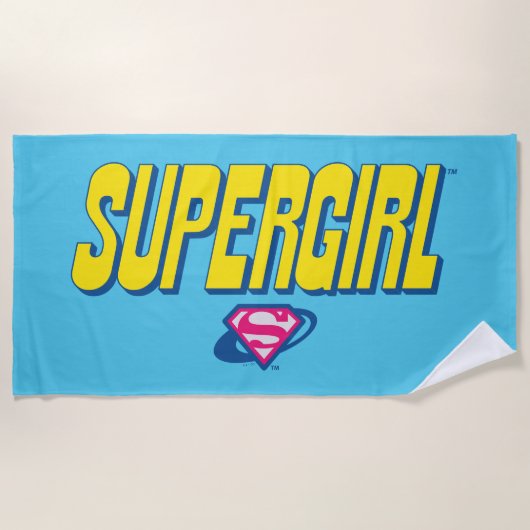Supergirl Pop Logo Strandlaken (Voorkant)