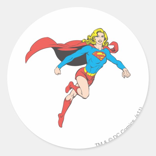 Supergirl Pose 1 Ronde Sticker (Voorkant)