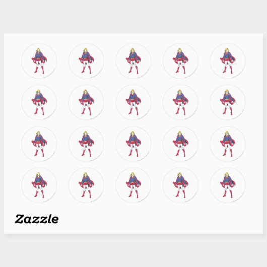 Supergirl Pose 2 Ronde Sticker (Vel)