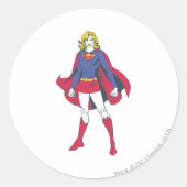 Supergirl Pose 2 Ronde Sticker (Voorkant)