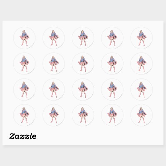 Supergirl Pose 3 Ronde Sticker (Vel)