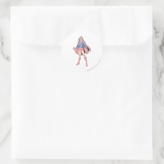 Supergirl Pose 3 Ronde Sticker (Tas)