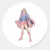 Supergirl Pose 3 Ronde Sticker (Voorkant)