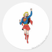 Supergirl Pose 4 Ronde Sticker (Voorkant)