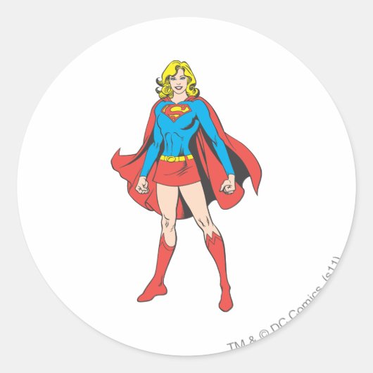 Supergirl Pose 5 Ronde Sticker (Voorkant)