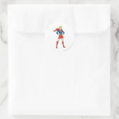 Supergirl Pose 7 Ronde Sticker (Tas)