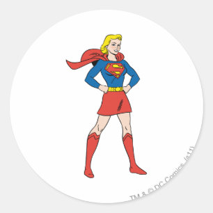 Supergirl Pose 7 Ronde Sticker