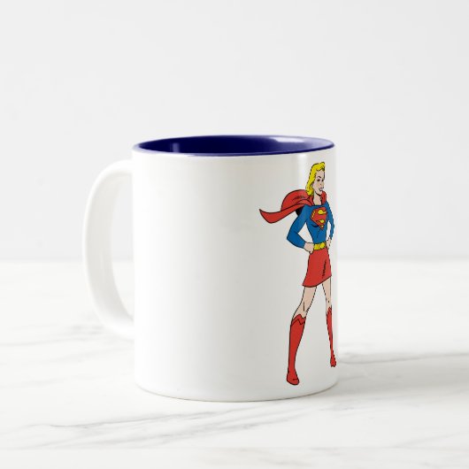 Supergirl Pose 7 Tweekleurige Koffiemok (Voorkant links)