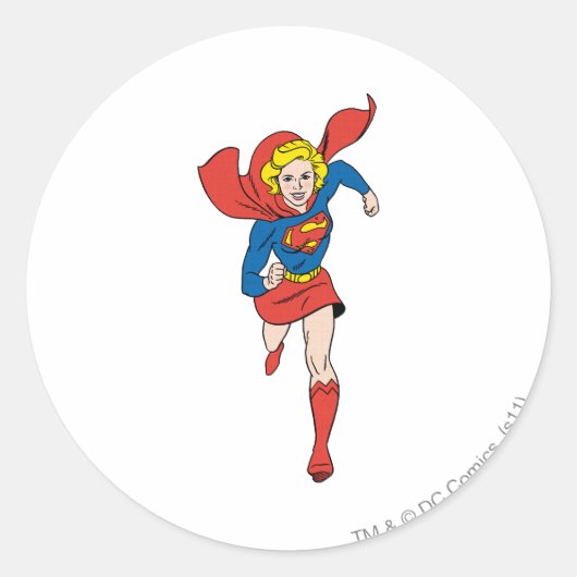 Supergirl Pose 8 Ronde Sticker (Voorkant)