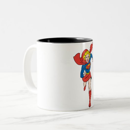 Supergirl Pose 8 Tweekleurige Koffiemok (Voorkant links)