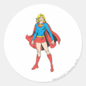 Supergirl Poses Ronde Sticker (Voorkant)
