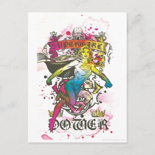 Supergirl Power Briefkaart (Voorkant)