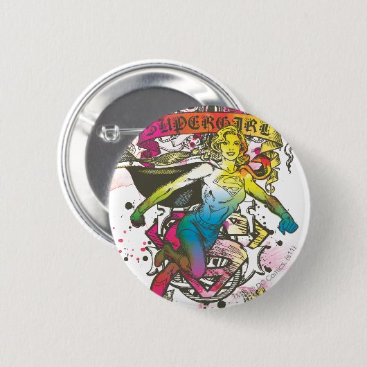 Supergirl Power Ronde Button 5,7 Cm (Voorkant /achterkant)