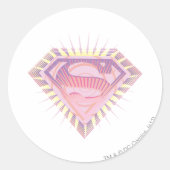 Supergirl Rad Logo Ronde Sticker (Voorkant)