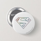 Supergirl Rainbow Outline Logo Ronde Button 5,7 Cm (Voorkant /achterkant)