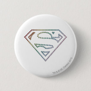Supergirl Rainbow Outline Logo Ronde Button 5,7 Cm