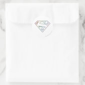 Supergirl Rainbow Outline Logo Ronde Sticker (Tas)