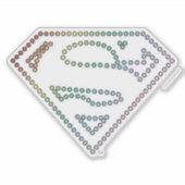 Supergirl Rainbow Outline Logo Sticker (Voorkant)