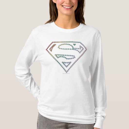 Supergirl Rainbow Outline Logo T-shirt (Voorkant)