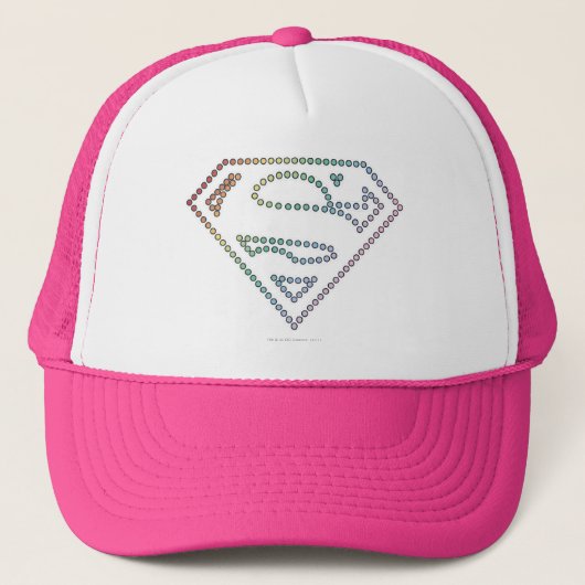 Supergirl Rainbow Outline Logo Trucker Pet (Voorkant)