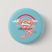 Supergirl Rainbow Ronde Button 5,7 Cm (Voorkant)