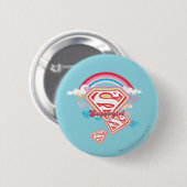 Supergirl Rainbow Ronde Button 5,7 Cm (Voorkant /achterkant)