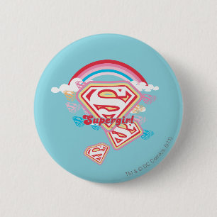 Supergirl Rainbow Ronde Button 5,7 Cm