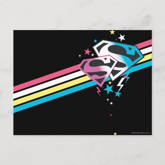 Supergirl Rainbow Stripes Briefkaart (Voorkant)