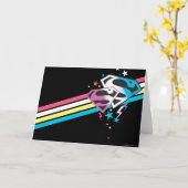Supergirl Rainbow Stripes Kaart (Gele Bloem)