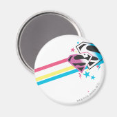 Supergirl Rainbow Stripes Magneet (Voorkant / Achterkant)