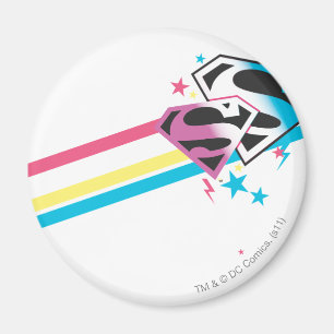 Supergirl Rainbow Stripes Magneet