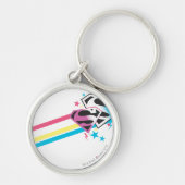 Supergirl Rainbow Stripes Sleutelhanger (Voorkant)
