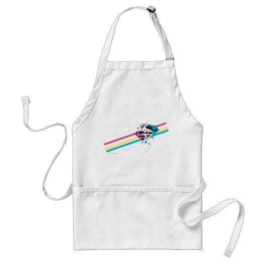 Supergirl Rainbow Stripes Standaard Schort (Voorkant)