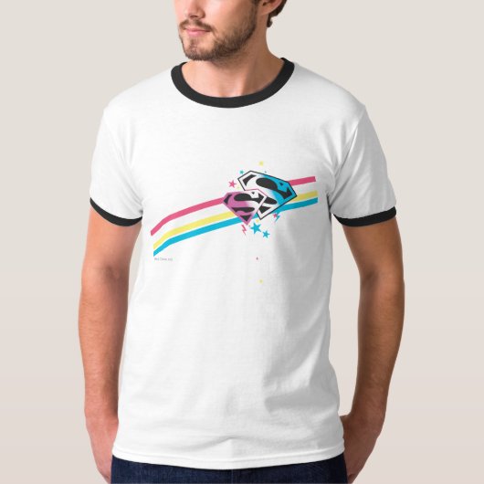 Supergirl Rainbow Stripes T-shirt (Voorkant)