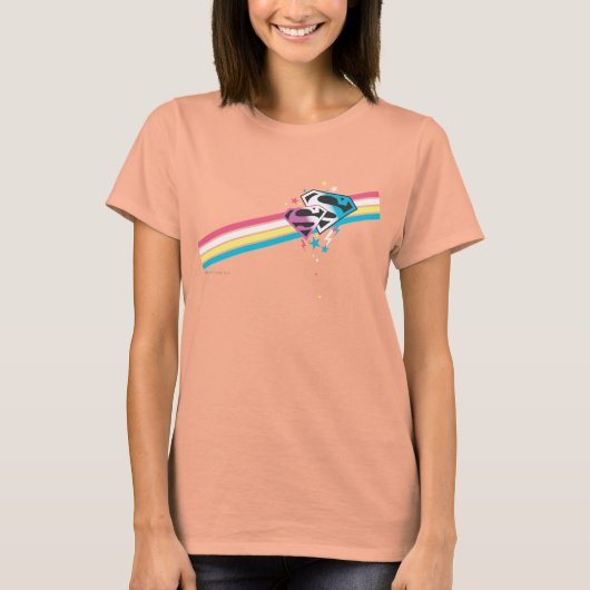 Supergirl Rainbow Stripes T-shirt (Voorkant)