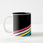 Supergirl Rainbow Stripes Tweekleurige Koffiemok (Links)
