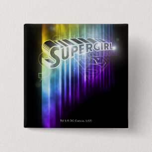 Supergirl Rainbow Vierkante Button 5,1 Cm