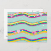 Supergirl Rainbow Waves Green Briefkaart (Voorkant / Achterkant)