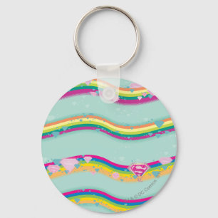 Supergirl Rainbow Waves Green Sleutelhanger