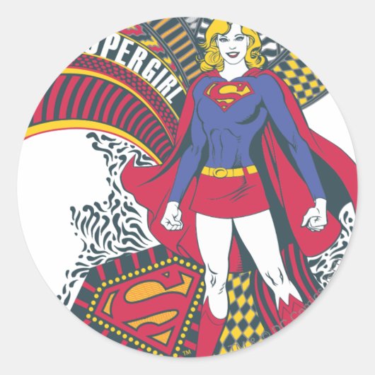 Supergirl Random World 1 Ronde Sticker (Voorkant)
