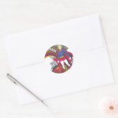 Supergirl Random World 1 Ronde Sticker (Envelop)