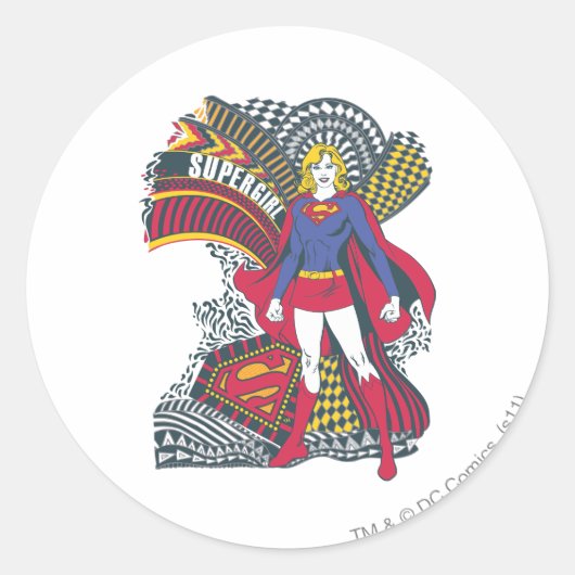 Supergirl Random World 1 Ronde Sticker (Voorkant)