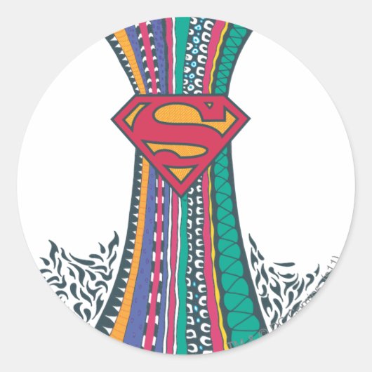 Supergirl Random World 4 Ronde Sticker (Voorkant)