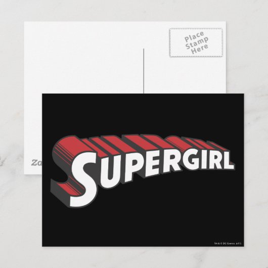 Supergirl Red and White Logo Briefkaart (Voorkant / Achterkant)