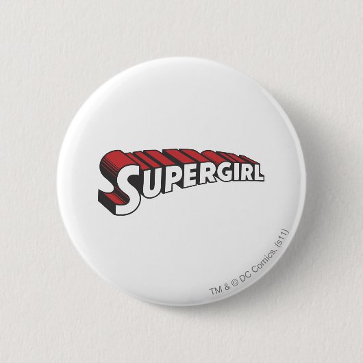 Supergirl Red and White Logo Ronde Button 5,7 Cm (Voorkant)