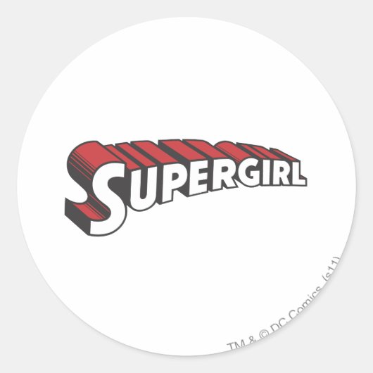 Supergirl Red and White Logo Ronde Sticker (Voorkant)