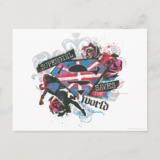 Supergirl redt de wereld briefkaart (Voorkant)