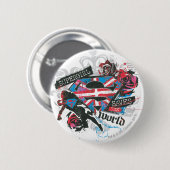 Supergirl redt de wereld ronde button 5,7 cm (Voorkant /achterkant)