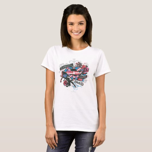 Supergirl redt de wereld t-shirt (Voorkant volledig)